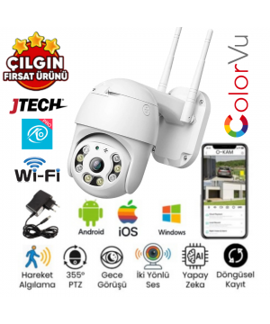 O-KAM 3038 3MP Wi-fi 1 Lens Alert PTZ Akıllı Kamera