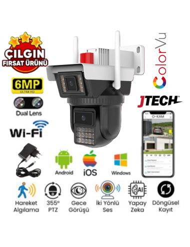 O-KAM 3040 (3MP+3MP) 6MP Wi-fi 2 Lens Alert PTZ