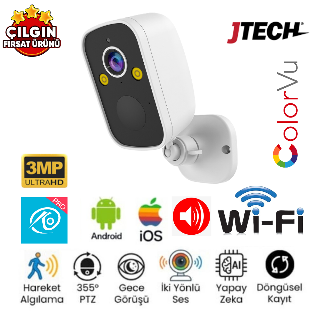 O-KAM 2027 2MP Wi-fi 1 Lens 8000mAh Bataryalı Alert PTZ